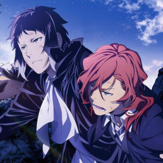 official anime art of chuuya and akutagawa